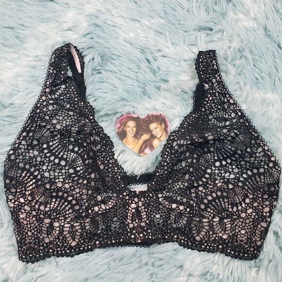 VS Ice Angel Black Strappy Bralette Limited Ed. S - Picture 2 of 5